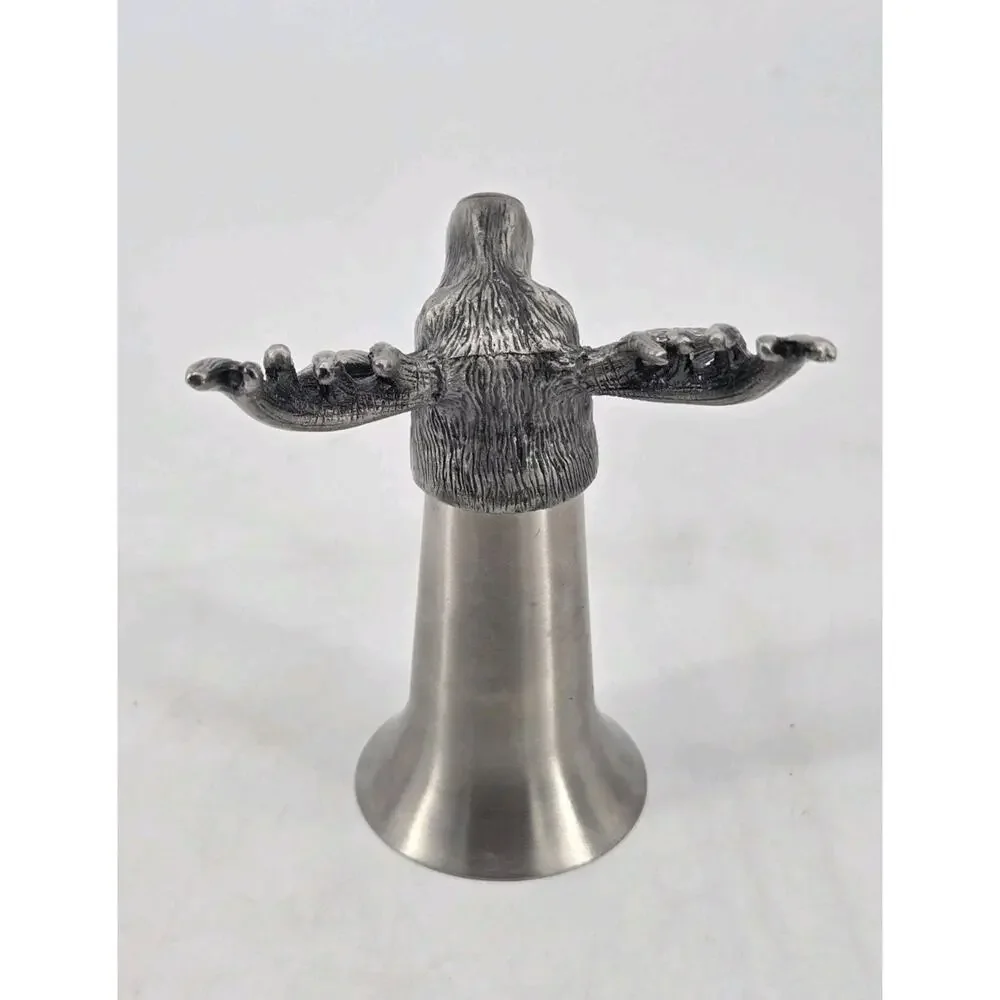 Vtg Jägermeister Deer Head Pewter Shot Glass 3.5” Hunting Stag Barware Germany